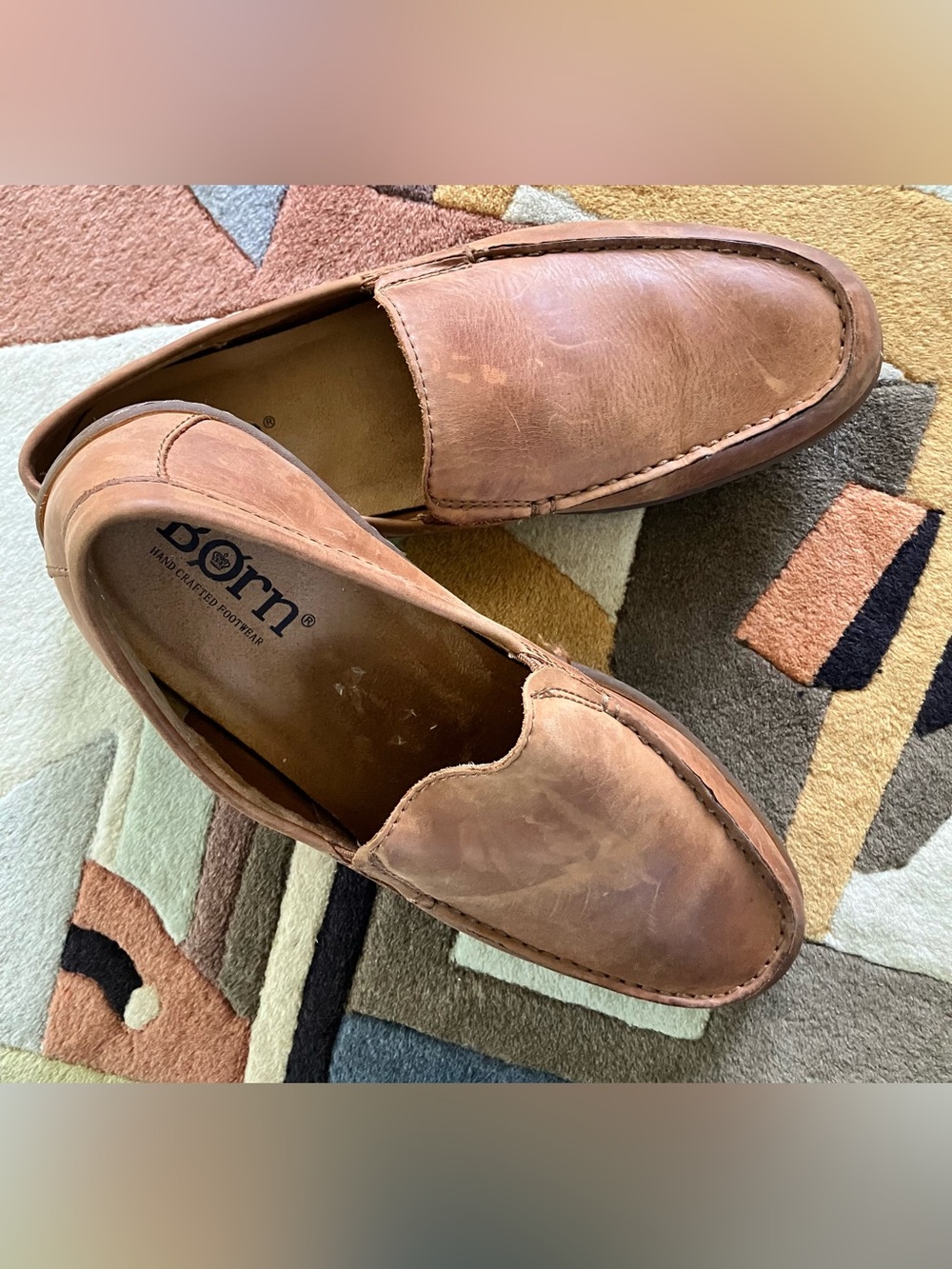 Born Caleb Men’s Loafers Brown Leather Size 10.5